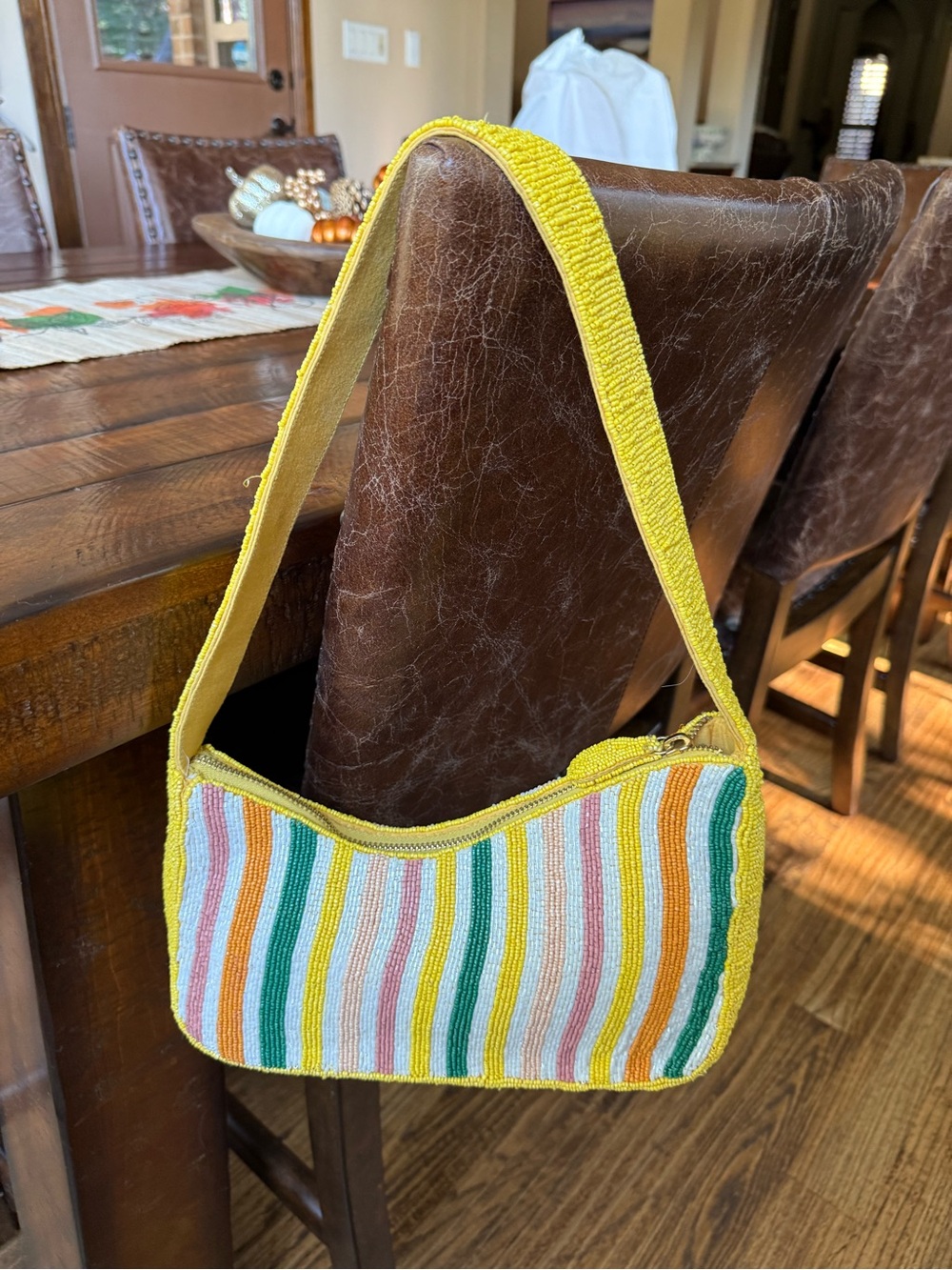 Anthropologie "Fiona" beaded bag-striped edition